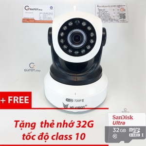 Camera wifi HN-Vision HD-720P - 6204 model 2018 tặng kèm thẻ nhớ 32G