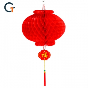 Combo 10 quả cầu lồng đỏ nilong dạng tổ ong trang trí tết các loại kích thước