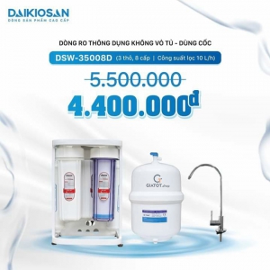 Máy lọc nước RO không vỏ tủ dùng cốc Daikiosan DSW-35008D