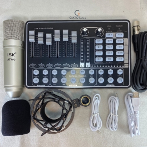 Combo micro thu âm ISK AT100 chính hãng và sound card H9
