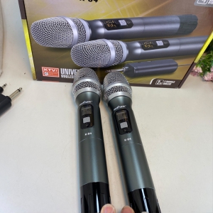 Micro karaoke đôi không dây UHF chính hãng Glosrik K84 - Hỗ trợ các thiết bị có jack cắm 3.5mm và 6.5mm