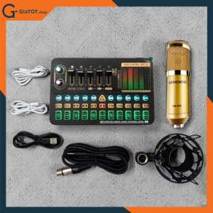 Combo sound card K500 cùng micro thu âm BM900