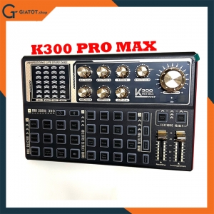 Sound card K300 PRO MAX hát karaoke, thu âm, livestream cùng lúc 3 thiết bị có hiệu ứng