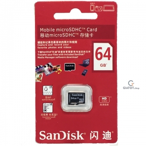 Thẻ nhớ SanDisk 64G class10 chính hãng(đen)