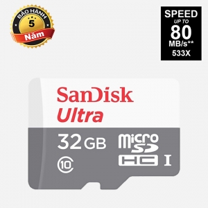 Thẻ nhớ 32Gb SanDisk Ultra Class 10 80Mb/s chính hãng
