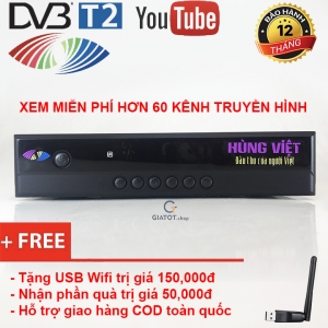 Đầu thu kỹ thuật số DVB-T2 HÙNG VIỆT HD-789s tặng USB wifi