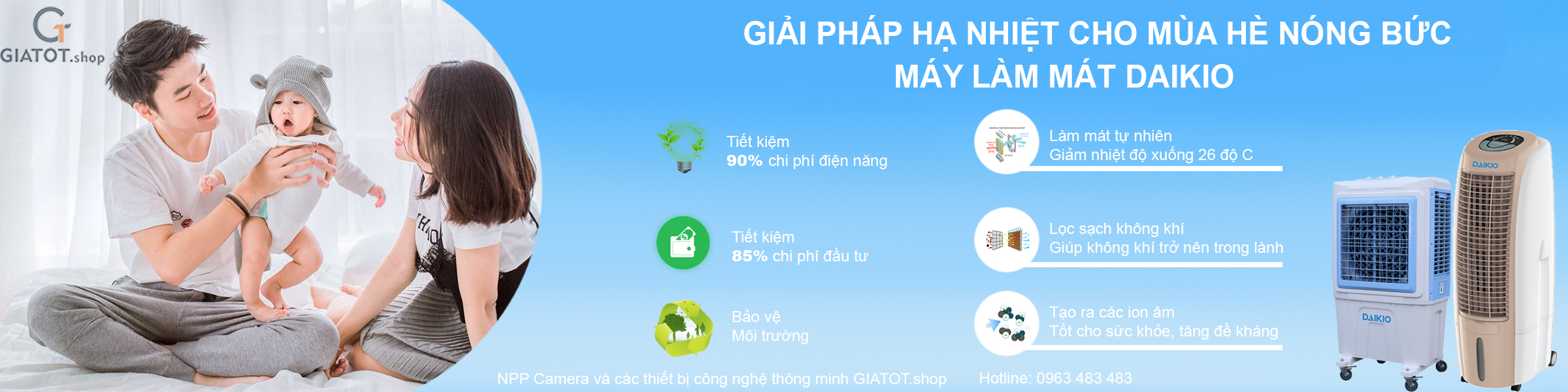 Máy làm mát không khí Daikio DKA - 05000A chính hãng